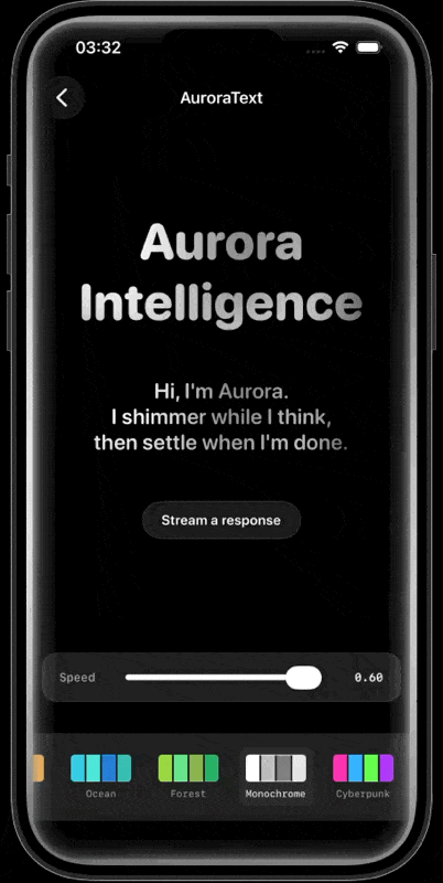 AuroraText demo 3